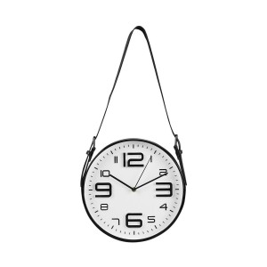 ZEGAR ŚCIENNY NA PASKU METAL SZKŁO LZE-10