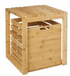 STOŁEK TABORET ŁAZIENKOWY Z KOSZEM BAMBUS BA-44