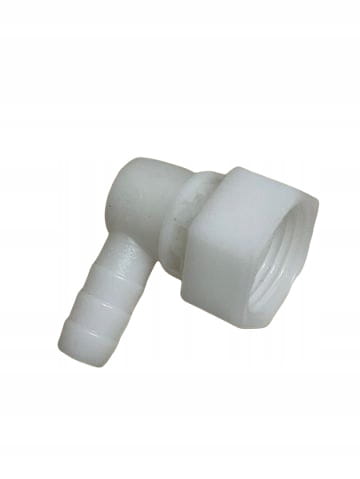Łącznik kątowy 1/2" do kabin biały plastikowy + uszczelka