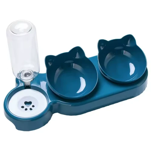 Zestaw Misek 3w1 dla Psa i Kota | Karma Woda + Butelka 500 ml