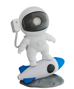 Projektor Gwiazd Astronauta na Rakiecie LED Biała Lampa z Pilotem